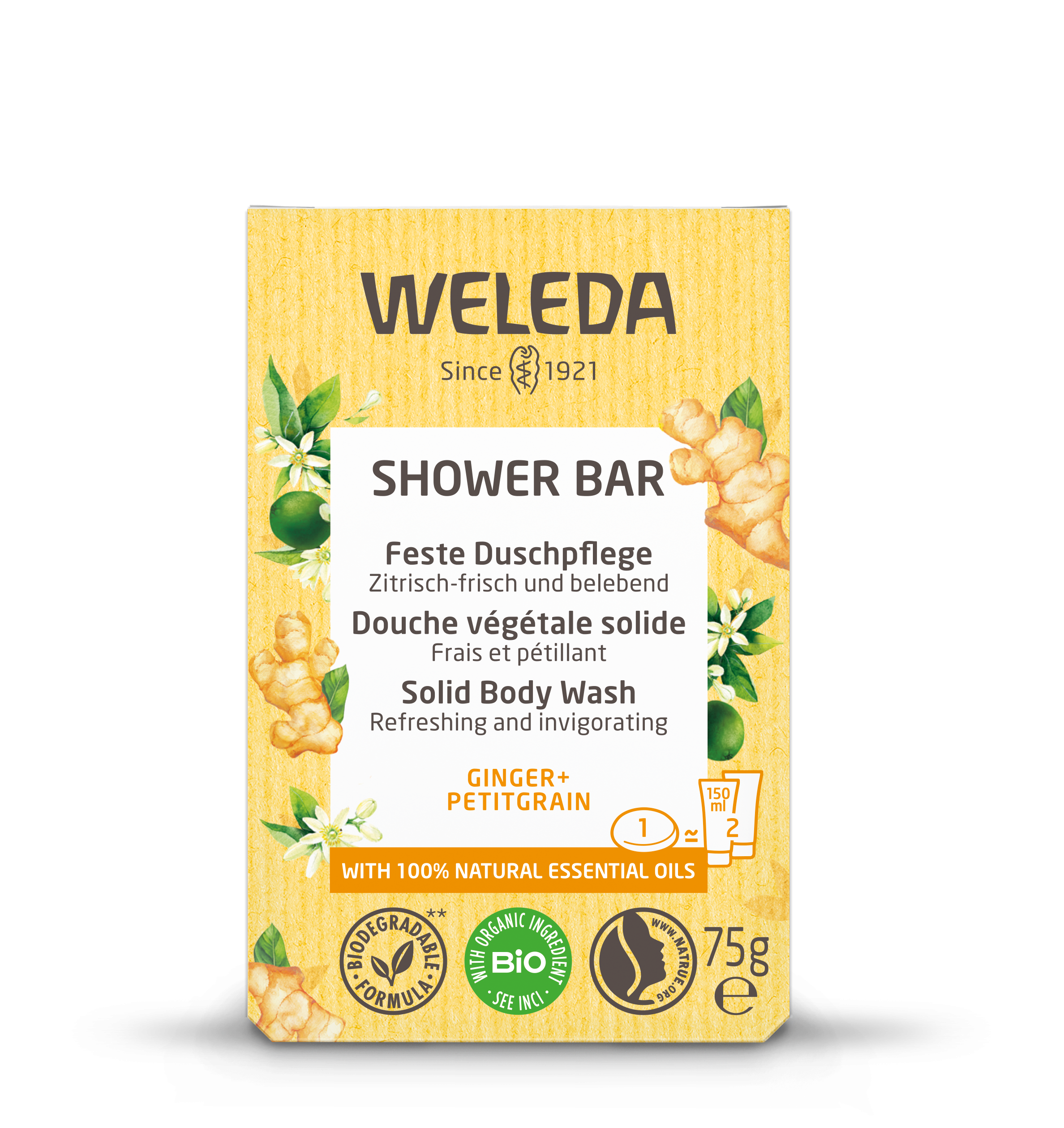 Weleda Shower bar gember + petit grain 75g